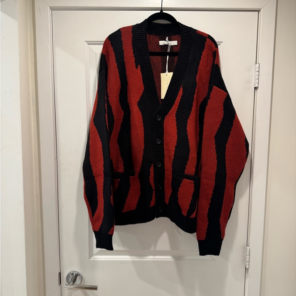 MNML Men’s Black and Red Cardigan